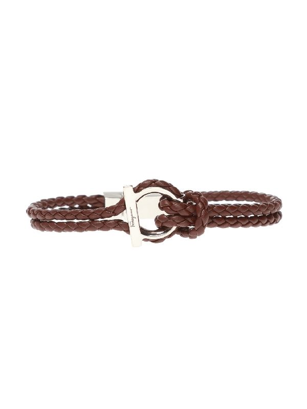 Gancini Leather Braided
  Bracelet