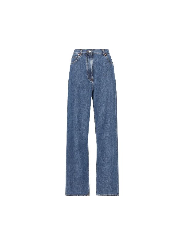 VALENTINO - Back Logo Patch Denim Pants - Jente