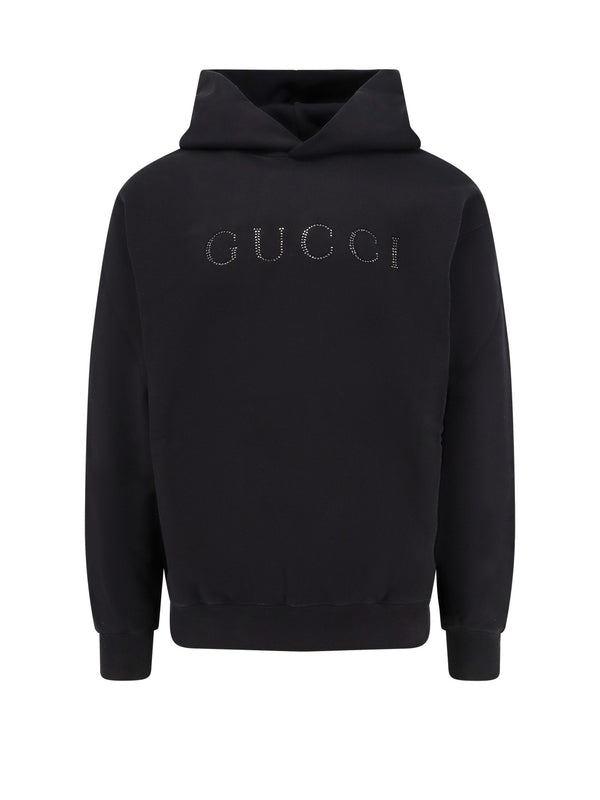 Rhinestone Logo Cotton Hoodie