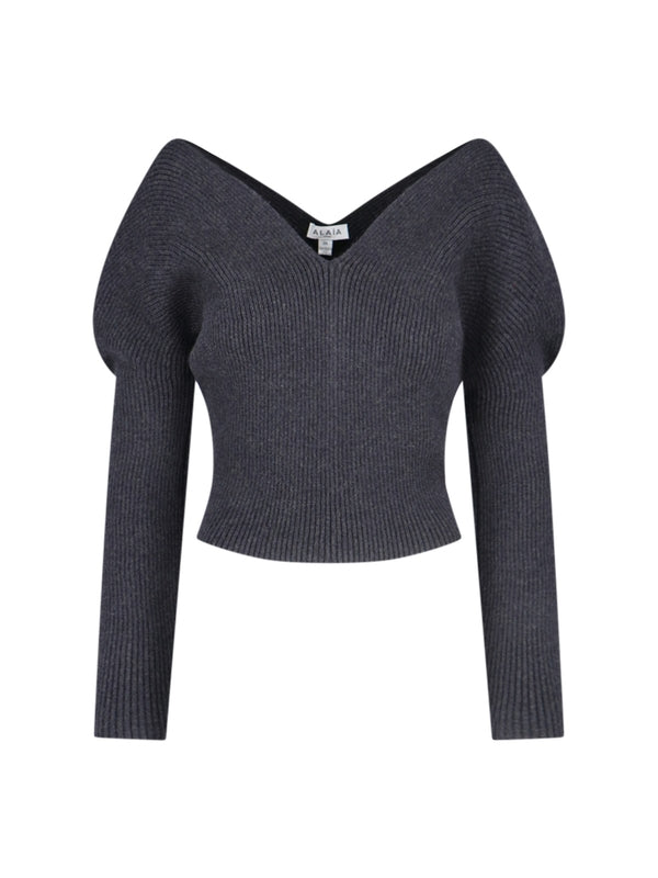 V-Neck Wool Crop Knit - Jente