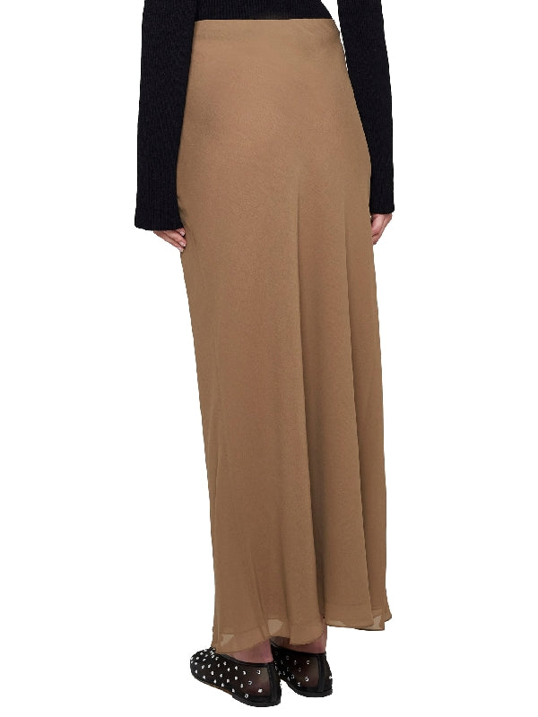 Mauva Silk Midi Skirt