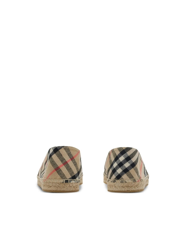 Vintage Check Pattern Linen Espadrilles