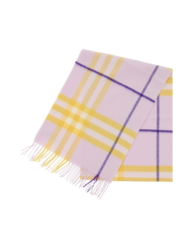 Check Cashmere Fringe Scarf - Jente