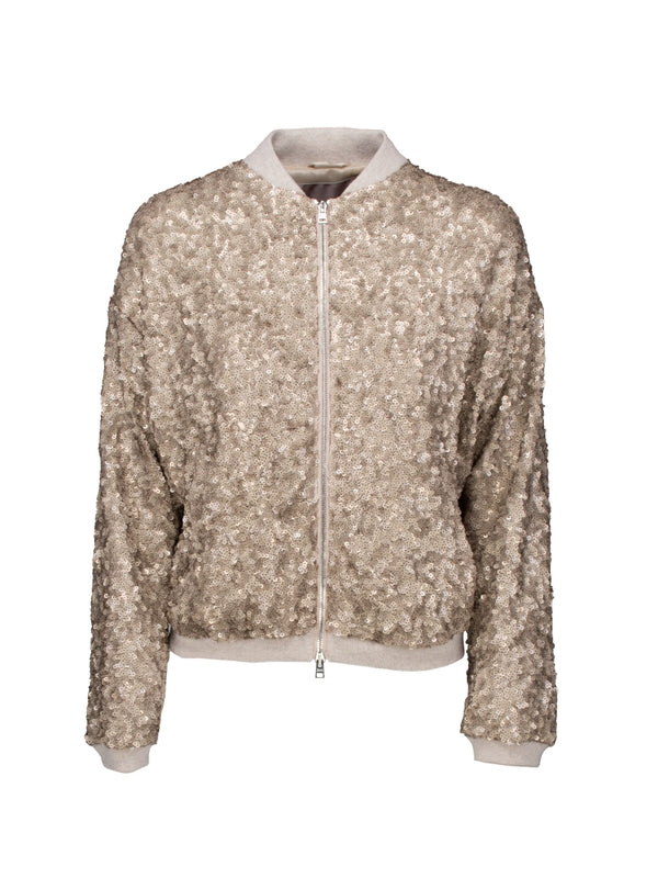 Herno - Sequin Decorated Bomber Jacket - Jente