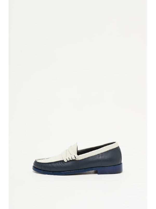 Color Block Leather Loafers