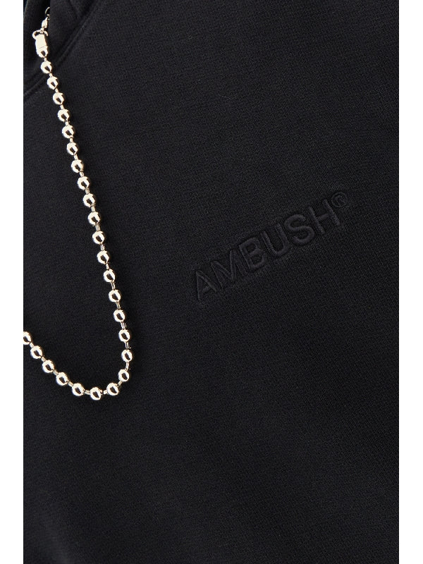 Ball Chain Detail Cotton Hoodie