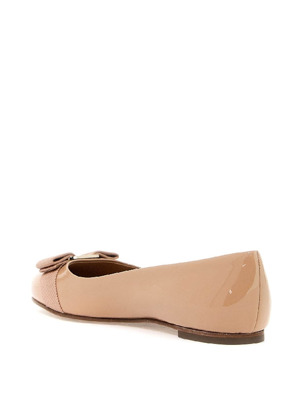 Varina Bow Leather Flat Shoes - Jente