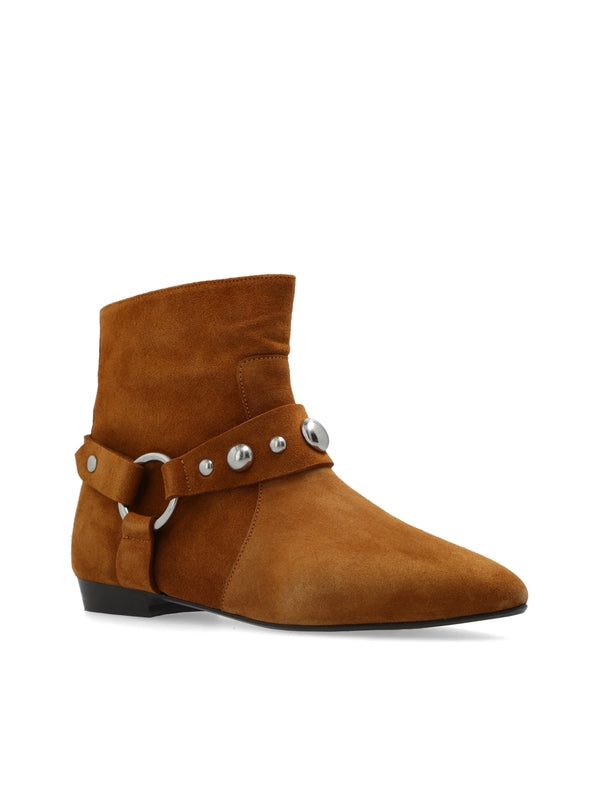 Siago Buckle Suede Ankle Boots