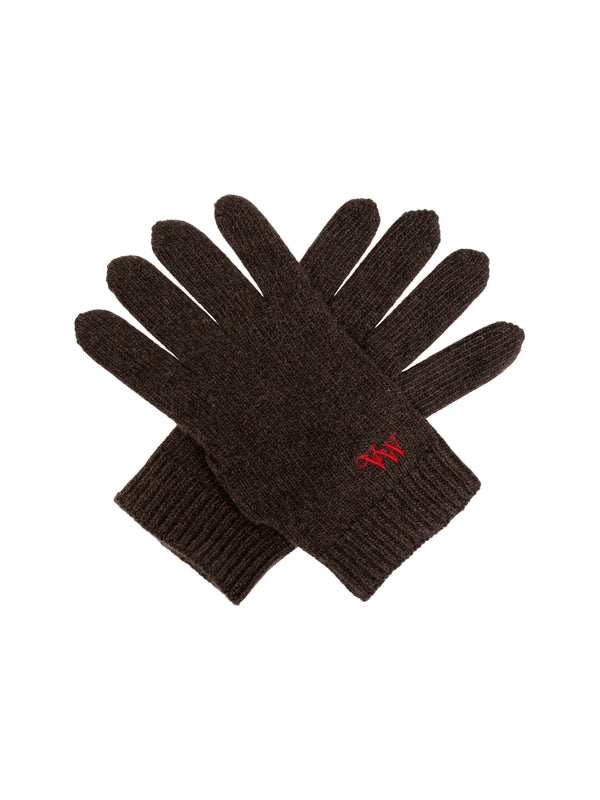 Logo Embroidered Cashmere Gloves