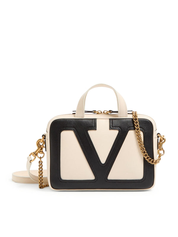 Viva Superstar V Logo Leather Tote Bag