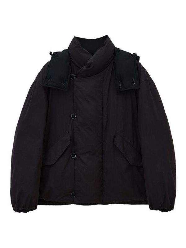 Button Hooded Cotton Padded Jacket