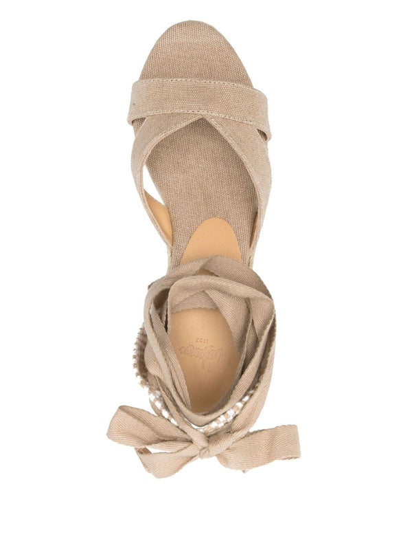 Beige Wedge Sandals