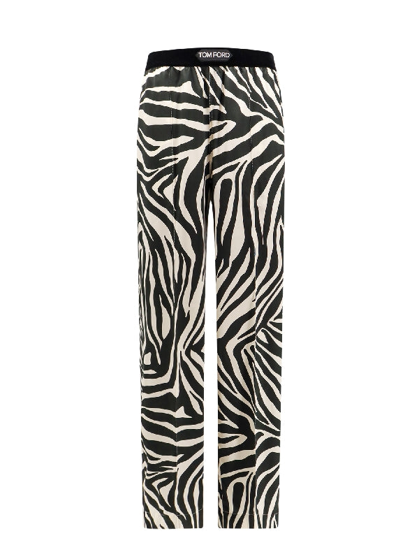 Zebra Print Satin Pajama Pants