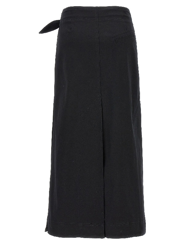 Wrap Cotton Midi Skirt