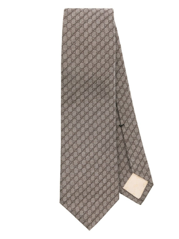 GG Logo Pattern Silk Tie