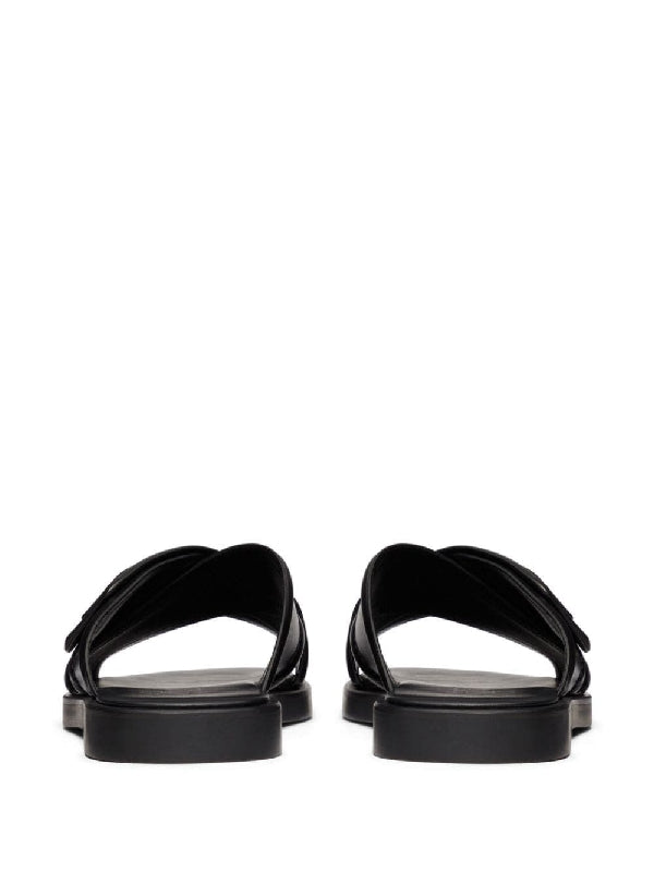 V Logo Cross Band Leather
  Sandals