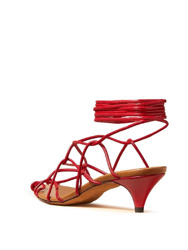 Arden Strappy Leather Sandal Heels - Jente