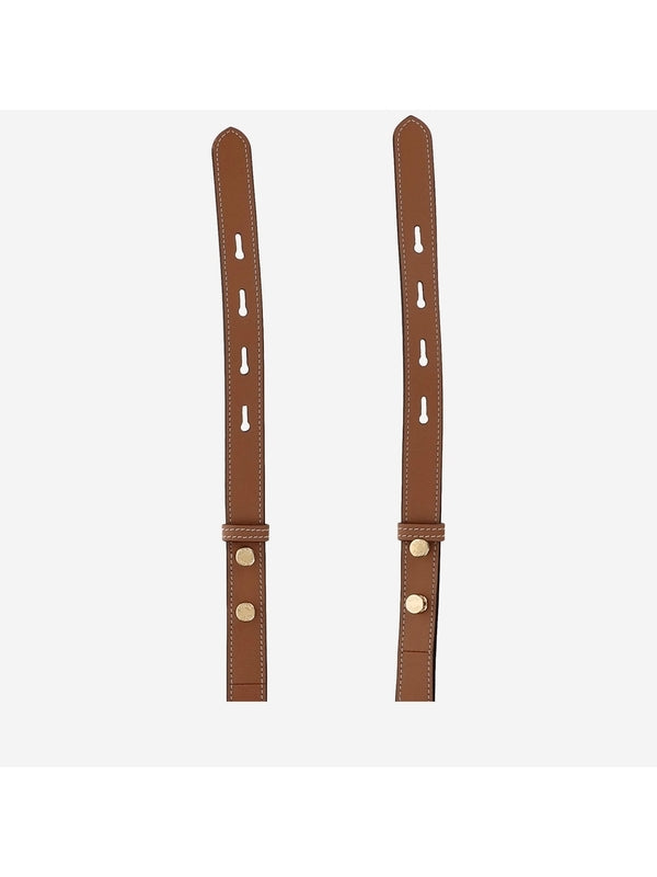 Engraved Metal Logo Leather Mini Tote Bag