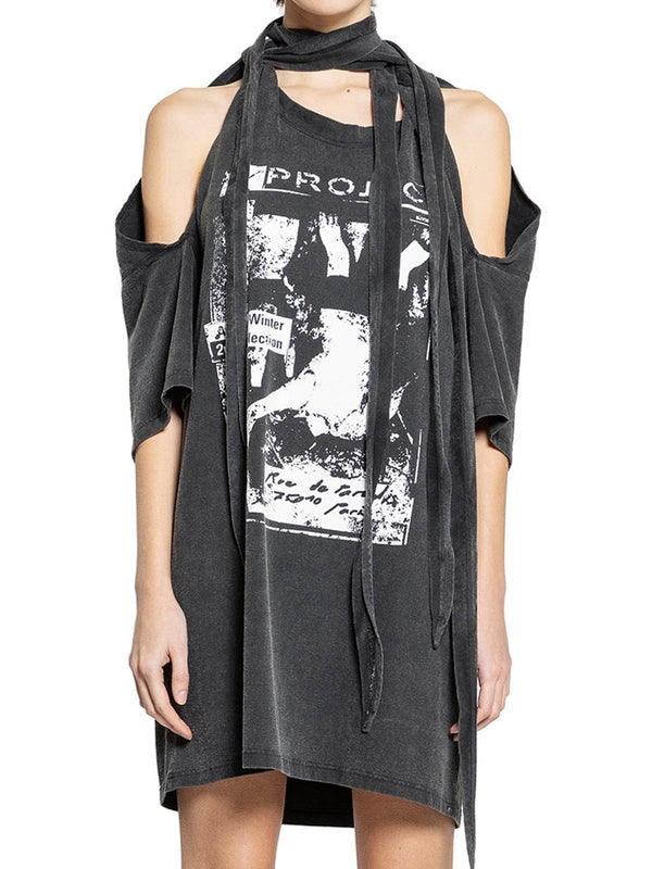 マルチスカーフ ロックバンドプリントドレス