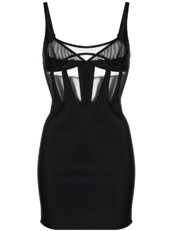 Mesh Laser Cut Corset Dress