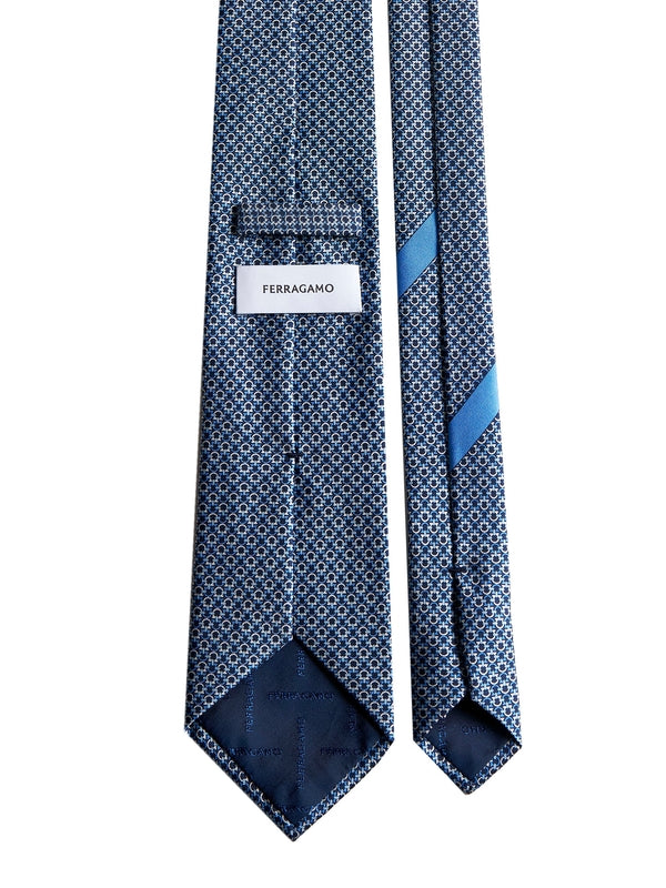 Gancini Printed Silk Tie