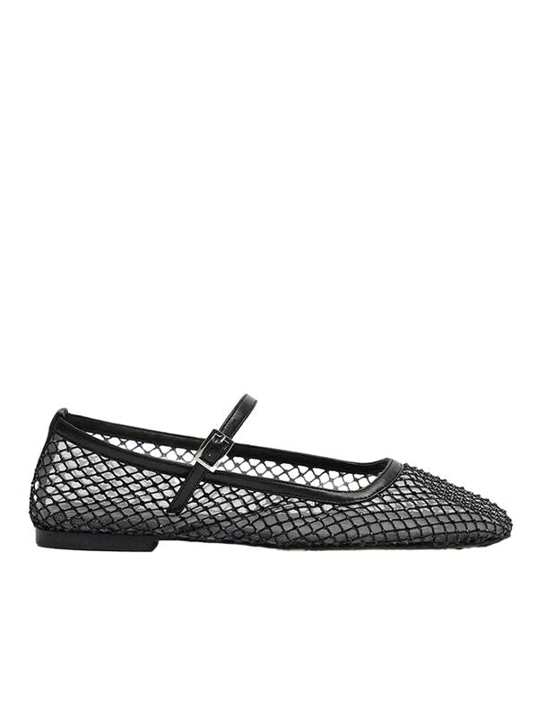 Mista Black Flat Shoes