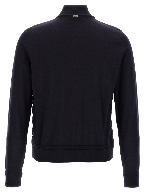 Wool Silk Insert High-neck Padded Jacket