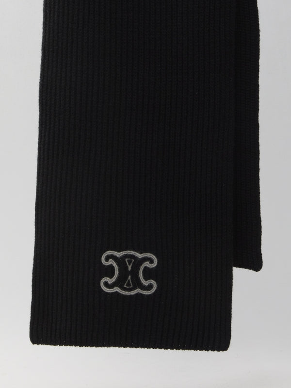 Triomphe Logo Patch Wool MuFFler