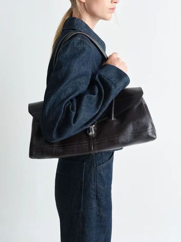 Belted Gear Leather Shoulder Bag