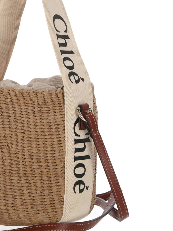 Woody Raffia Small Bucket Bag