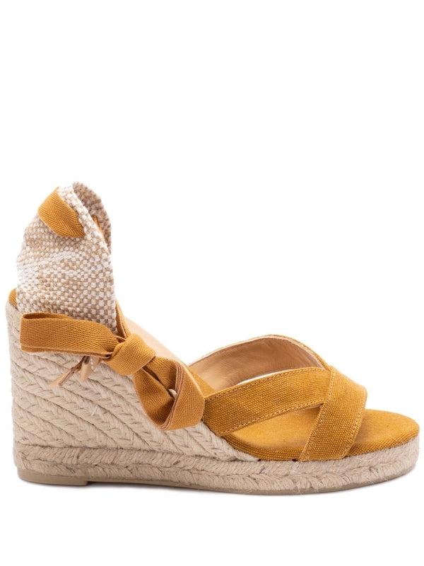 Castaner Yellow Wedge Sandals