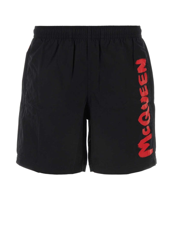 Alexander Mcqueen Black Swim Shorts