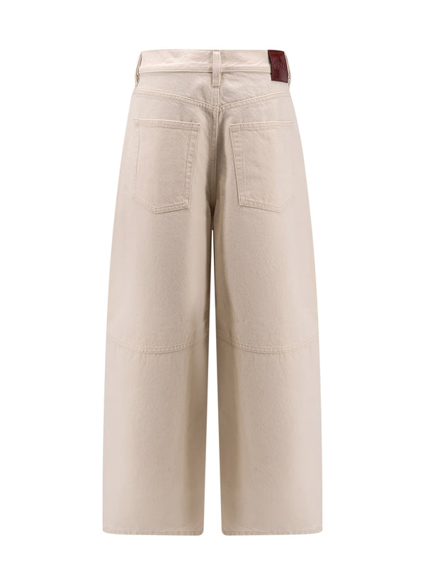 Back Logo Patch Balloon Denim Pants