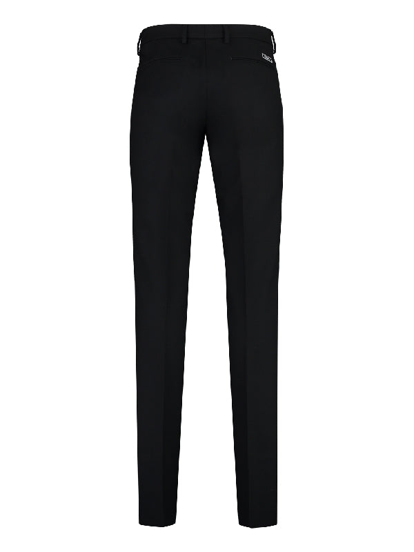 Back Logo Patch Wool Tailored Pants