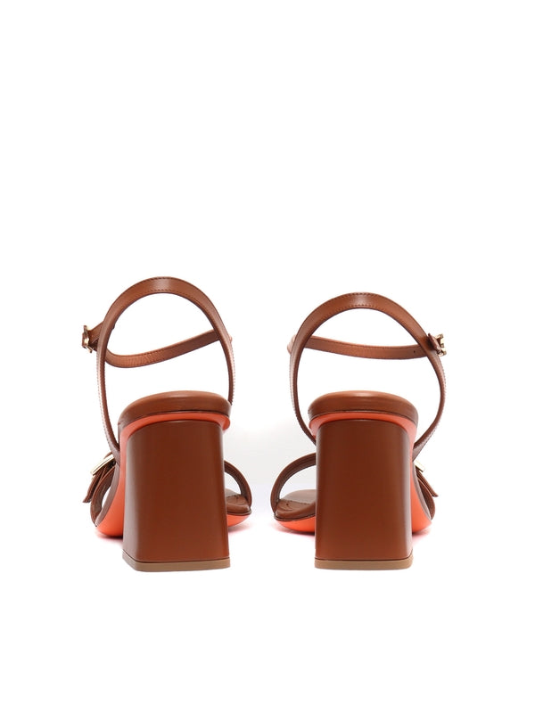 Santoni Brown Sandal Heels