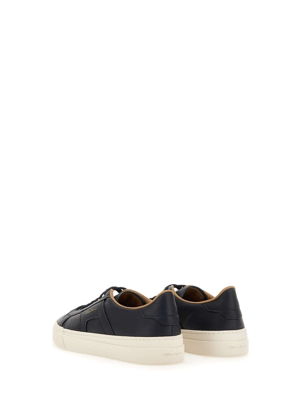 Santoni Navy Low Top Sneakers