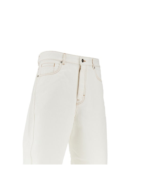 Beige Denim Pants From The City Of Jibangsi