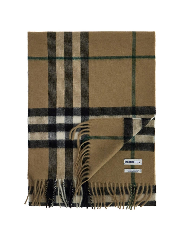 Check Fringe Cashmere Muffler