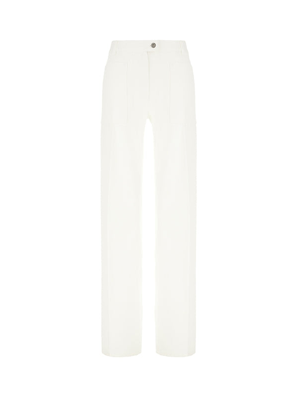 Back Logo Patch Cotton Denim
  Pants