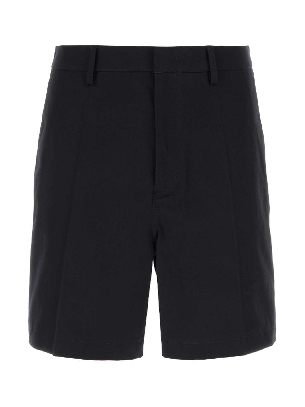 Back Pocket V Detail Cotton Bermuda
  Shorts