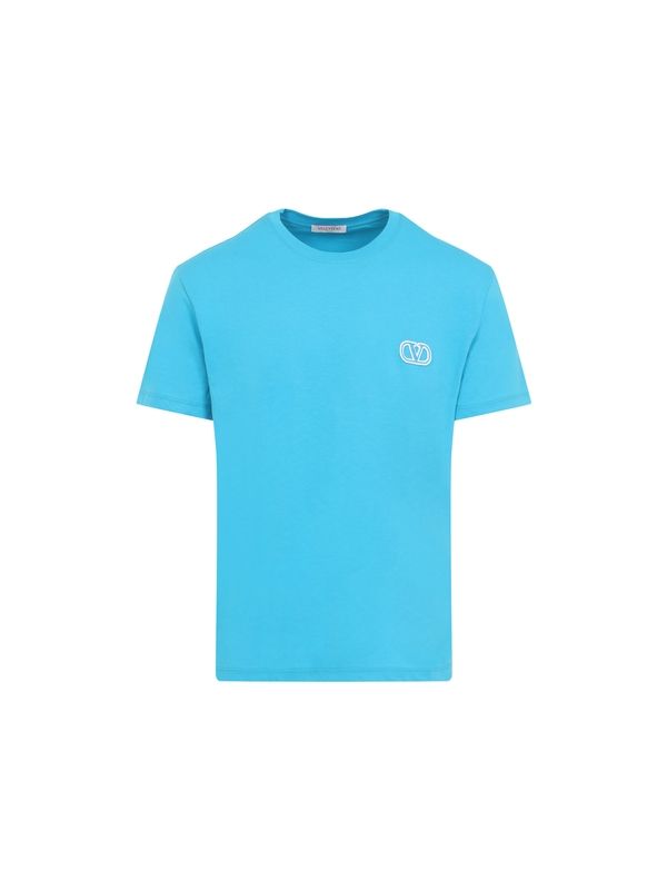 V Logo Cotton Short Sleeve T-Shirt