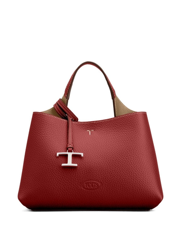 Tod'S Burgundy Tote Bag