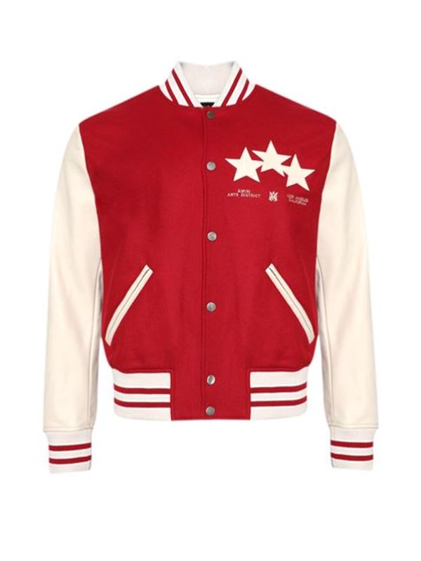 Star Patch Wool Bomber Jacket