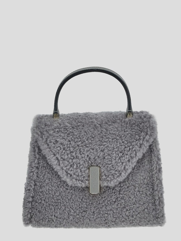 Gray Shearling Tote Bag