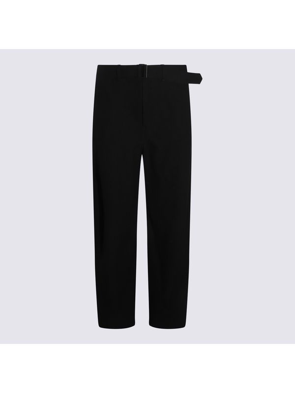 Black Belt Wool Pants