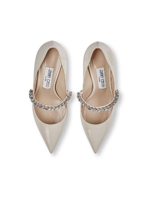 Crystal Detail Leather Pumps