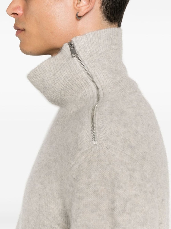 Aliocha High Neck Zipper Detail Knit