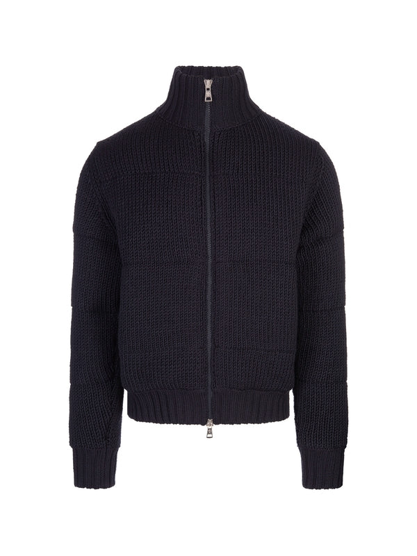 Wool Knit Padding Zip-Up