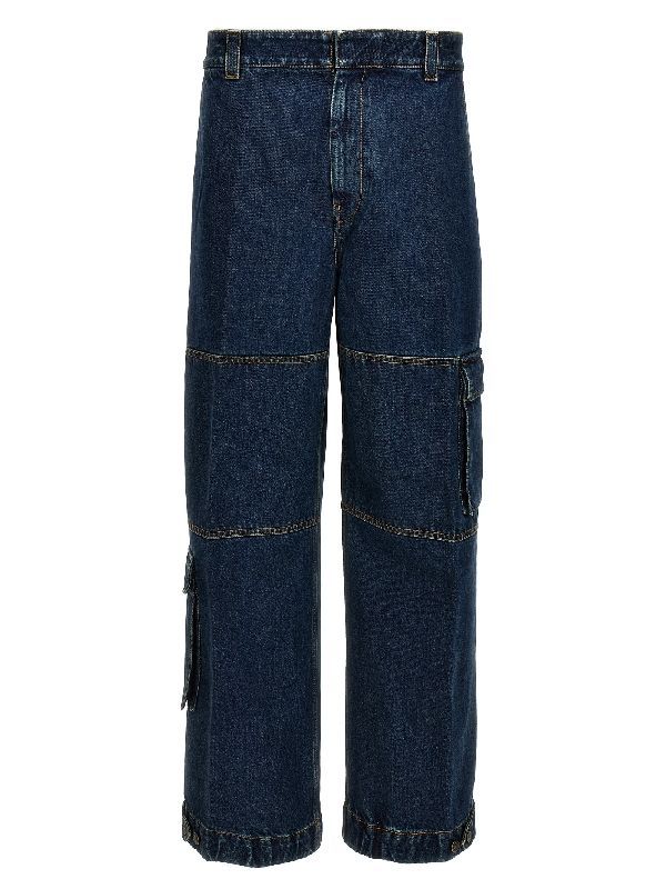 Back Logo Cargo Denim Pants