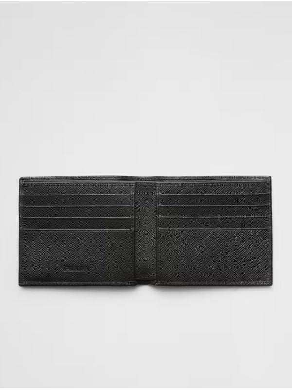Triangle Logo Saffiano Leather Wallet